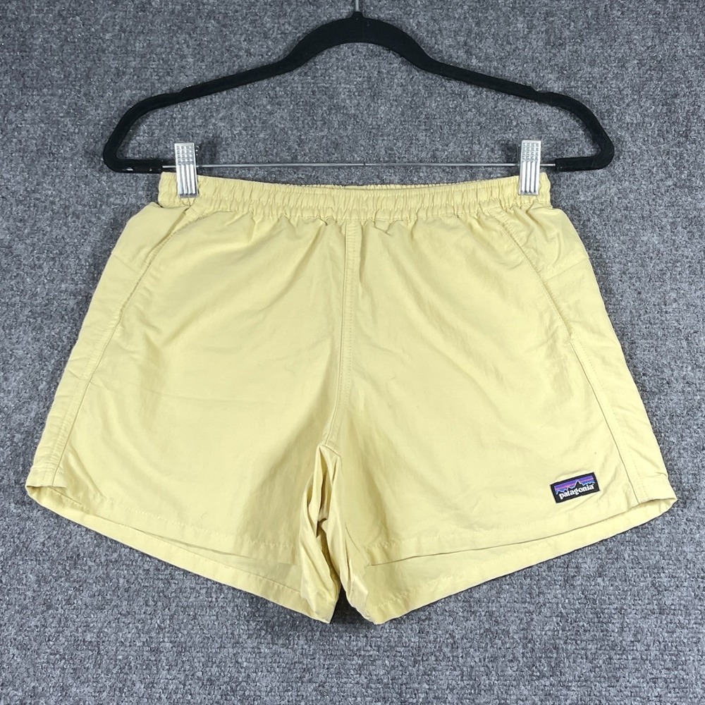 Patagonia Baggies Shorts Women XS Yellow Unlined 4" Running Casual #3709